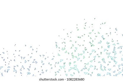Light Blue, Green vector geometric simple minimalistic background, which consist of triangles on white background. Triangular pattern with gradient for your business design. 