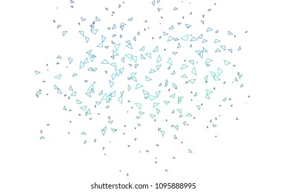 Light Blue, Green vector geometric simple minimalistic background, which consist of triangles on white background. Triangular pattern with gradient for your business design. 