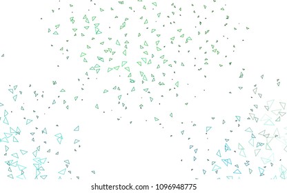 Light Blue, Green vector geometric simple minimalistic background, which consist of triangles on white background. Triangular pattern with gradient for your business design. 