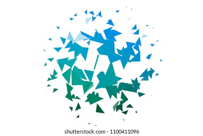 Light Blue, Green vector geometric simple minimalistic background, which consist of triangles on white background. Triangular pattern with gradient for your business design. 