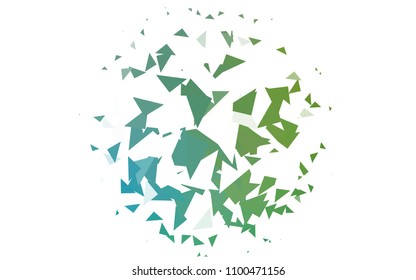 Light Blue, Green vector geometric simple minimalistic background, which consist of triangles on white background. Triangular pattern with gradient for your business design. 