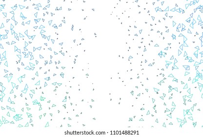 Light Blue, Green vector geometric simple minimalistic background, which consist of triangles on white background. Triangular pattern with gradient for your business design. 