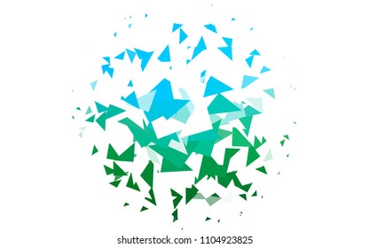 Light Blue, Green vector geometric simple minimalistic background, which consist of triangles on white background. Triangular pattern with gradient for your business design. 