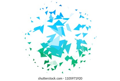 Light Blue, Green vector geometric simple minimalistic background, which consist of triangles on white background. Triangular pattern with gradient for your business design. 