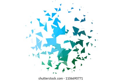 Light Blue, Green vector geometric simple minimalistic background, which consist of triangles on white background. Triangular pattern with gradient for your business design. 