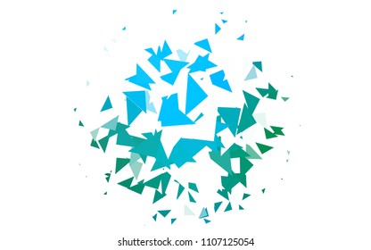 Light Blue, Green vector geometric simple minimalistic background, which consist of triangles on white background. Triangular pattern with gradient for your business design. 