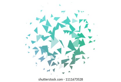 Light Blue, Green vector geometric simple minimalistic background, which consist of triangles on white background. Triangular pattern with gradient for your business design. 