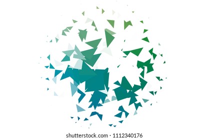 Light Blue, Green vector geometric simple minimalistic background, which consist of triangles on white background. Triangular pattern with gradient for your business design. 