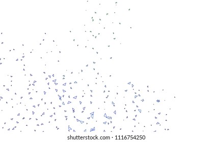 Light Blue, Green vector geometric simple minimalistic background, which consist of triangles on white background. Triangular pattern with gradient for your business design. 