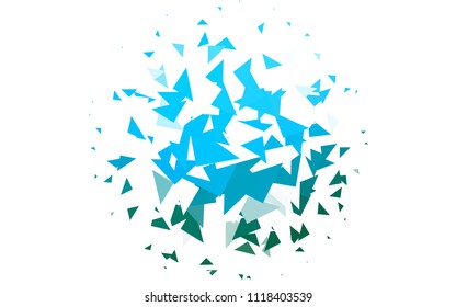 Light Blue, Green vector geometric simple minimalistic background, which consist of triangles on white background. Triangular pattern with gradient for your business design. 