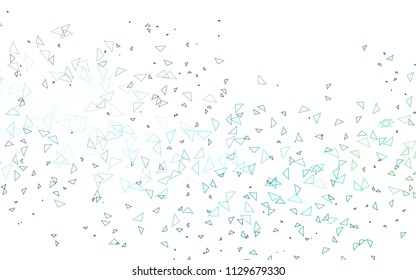 Light Blue, Green vector geometric simple minimalistic background, which consist of triangles on white background. Triangular pattern with gradient for your business design. 