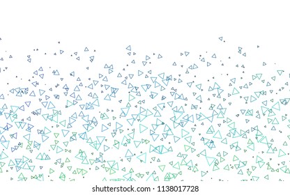 Light Blue, Green vector geometric simple minimalistic background, which consist of triangles on white background. Triangular pattern with gradient for your business design. 