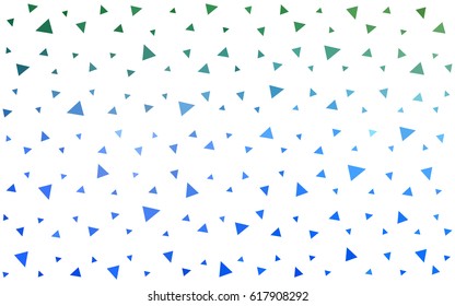 Light Blue, Green vector geometric simple minimalistic background, which consist of triangles on white background. Triangular pattern with gradient for your business design. 