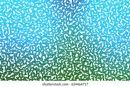 Light Blue, Green vector geometric simple minimalistic background, which consist of triangles on white background. Triangular pattern with gradient for your business design. 