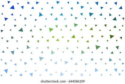 Light Blue, Green vector geometric simple minimalistic background, which consist of triangles on white background. Triangular pattern with gradient for your business design. 