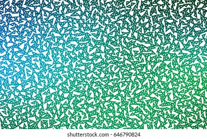 Light Blue, Green vector geometric simple minimalistic background, which consist of triangles on white background. Triangular pattern with gradient for your business design. 