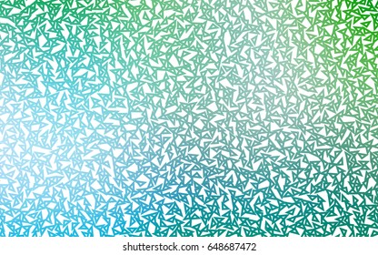 Light Blue, Green vector geometric simple minimalistic background, which consist of triangles on white background. Triangular pattern with gradient for your business design. 