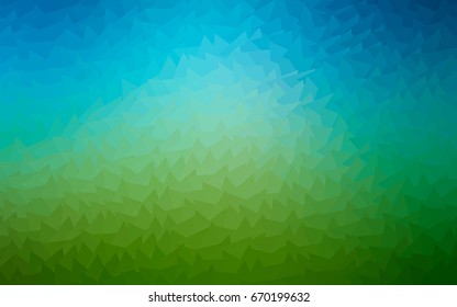 Light Blue, Green vector geometric simple minimalistic background, which consist of triangles on white background. Triangular pattern with gradient for your business design. 