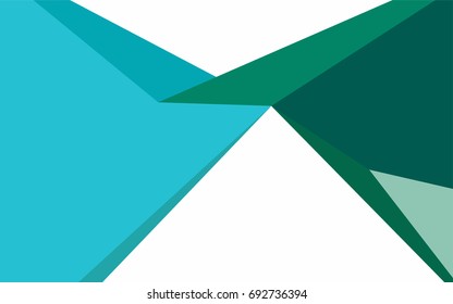 Light Blue, Green vector geometric simple minimalistic background, which consist of triangles on white background. Triangular pattern with gradient for your business design. 