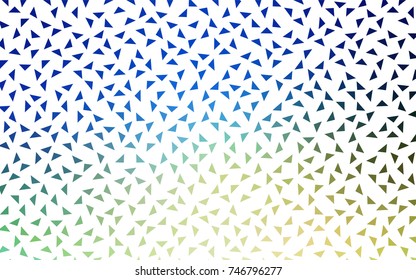 Light Blue, Green vector geometric simple minimalistic background, which consist of triangles on white background. Triangular pattern with gradient for your business design. 