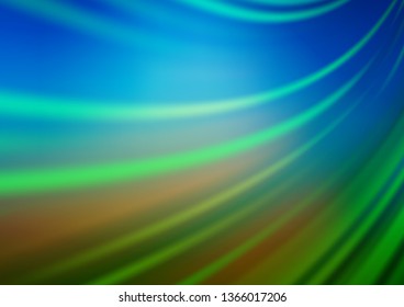 Light Blue, Green vector glossy bokeh pattern. Modern geometrical abstract illustration with gradient. Brand new style for your business design.