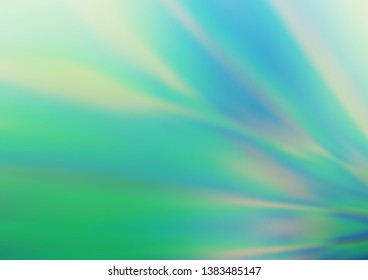 Light Blue, Green vector glossy abstract template. Glitter abstract illustration with an elegant design. The template can be used for your brand book.