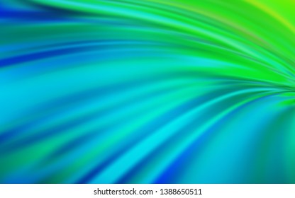 Light Blue, Green vector glossy abstract backdrop. Glitter abstract illustration with gradient design. Blurred design for your web site.