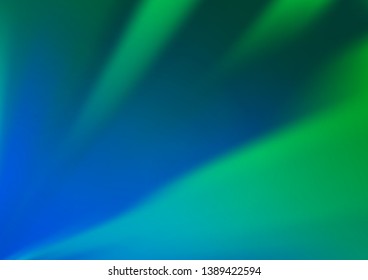 Light Blue, Green vector glossy abstract template. Glitter abstract illustration with an elegant design. The best blurred design for your business.