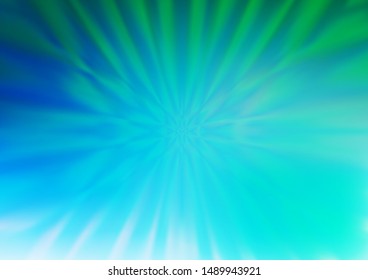 Light Blue, Green vector glossy bokeh pattern. Creative illustration in halftone style with gradient. The blurred design can be used for your web site.