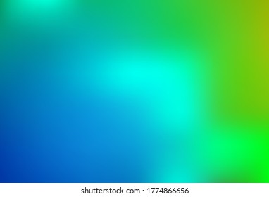 Light Blue, Green vector glossy abstract backdrop. A completely new colored illustration in blur style. New style for your business design.