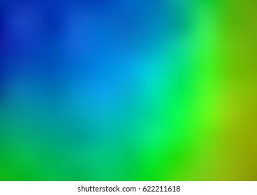 Light Blue, Green vector glow blurred background. Art design pattern. Glitter abstract illustration with elegant bright gradient design.