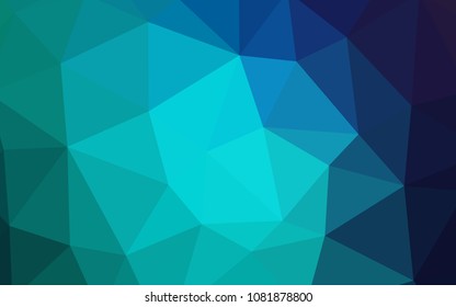 Light Blue, Green vector gradient triangles pattern. Triangular geometric sample with gradient.  Polygonal design for your web site.