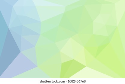 Light Blue, Green vector gradient triangles texture with a heart in a centre. Illustration in halftone style with triangles. New template for your brand book.