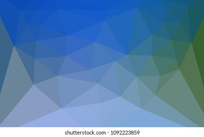 Light Blue, Green vector gradient triangles texture with a heart in a centre. Colorful illustration with gradient. Pattern for a brand book's backdrop.