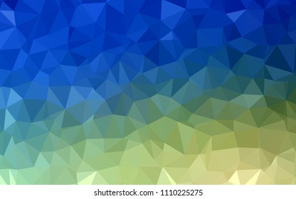 Light Blue, Green vector gradient triangles template. Glitter abstract illustration with an elegant triangles. New template for your brand book.