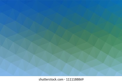 Light Blue, Green vector gradient triangles pattern. Creative illustration in halftone style with triangles. A new texture for your web site.