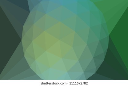 Light Blue, Green vector gradient triangles template with a gem in a centre. Abstract illustration with an elegant triangles. New template for your brand book.