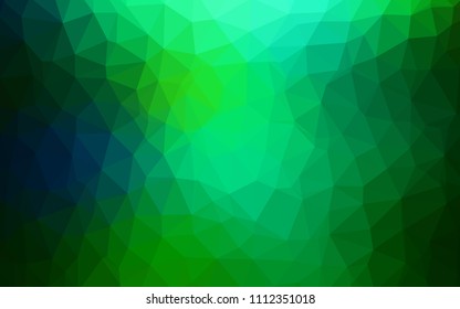 Light Blue, Green vector gradient triangles template. Shining colorful illustration with triangles. Brand new style for your business design.