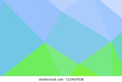 Light Blue, Green vector gradient triangles template. A sample with polygonal shapes. Brand new style for your business design.