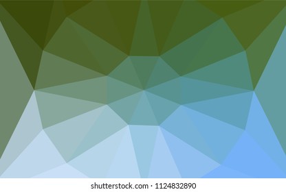 Light Blue, Green vector gradient triangles texture with a gem in a centre. Colorful abstract illustration with triangles. New template for your brand book.