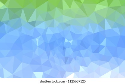 Light Blue, Green vector gradient triangles template. Creative illustration in halftone style with triangles. Brand new style for your business design.