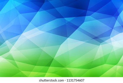Light Blue, Green vector gradient triangles texture. Glitter abstract illustration with an elegant triangles. Pattern for a brand book's backdrop.
