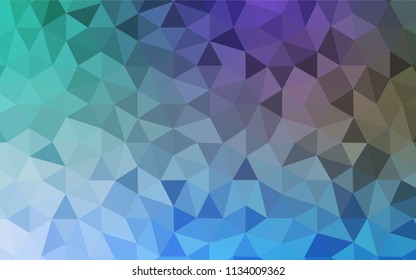 Light Blue, Green vector gradient triangles pattern. Geometric illustration in Origami style with gradient.  Completely new template for your banner.