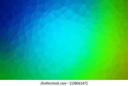 Light Blue, Green vector gradient triangles texture. Creative geometric illustration in Origami style with gradient. Best triangular design for your business.