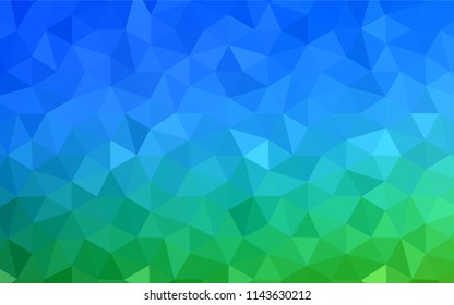 Light Blue, Green vector gradient triangles pattern. Colorful illustration in abstract style with triangles. Template for cell phone's backgrounds.