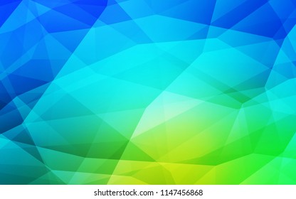 Light Blue, Green vector gradient triangles template. Polygonal abstract illustration with gradient. Triangular pattern for your design.