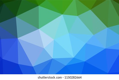 Light Blue, Green vector gradient triangles template. Colorful illustration in abstract style with triangles. Triangular pattern for your design.