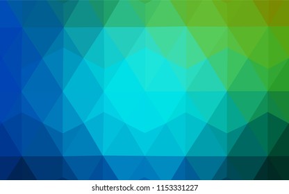 Light Blue, Green vector gradient triangles template. Colorful illustration in abstract style with triangles. Best triangular design for your business.