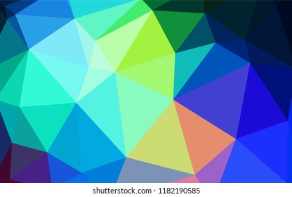Light Blue, Green vector gradient triangles template. Shining colorful illustration with triangles. Completely new template for your banner.