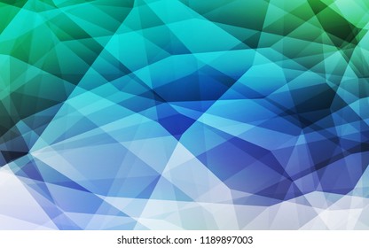 Light Blue, Green vector gradient triangles pattern. Glitter abstract illustration with an elegant triangles. Best triangular design for your business.